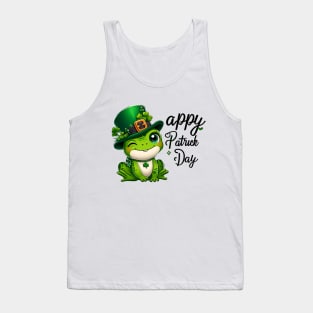 St Patricks Day Frog Face Saint Pattys Paddys Men Women Kids Tank Top